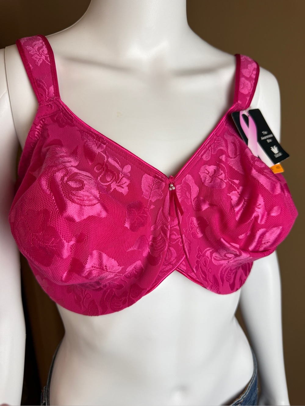 Wacoal Pink Floral Jacquard Underwire Bra Size 40DD NWT - Picture 2 of 12